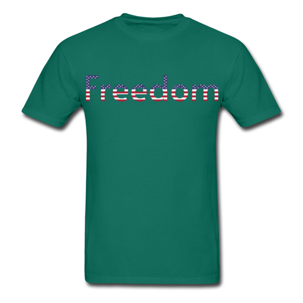Freedom Patriotic Word Art Gildan Ultra Cotton Adult T-Shirt - petrol