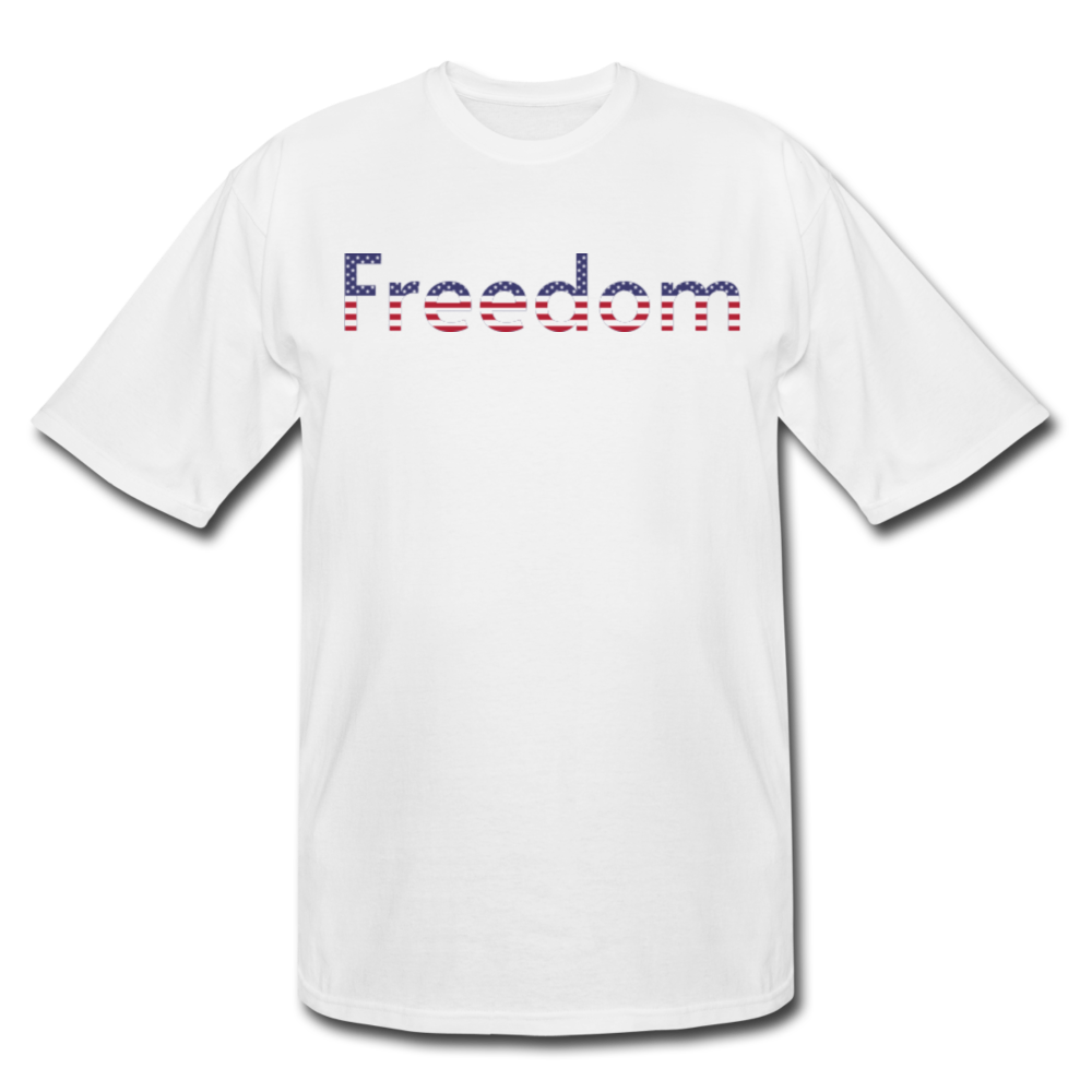 Freedom Patriotic Word Art Men's Tall T-Shirt - white