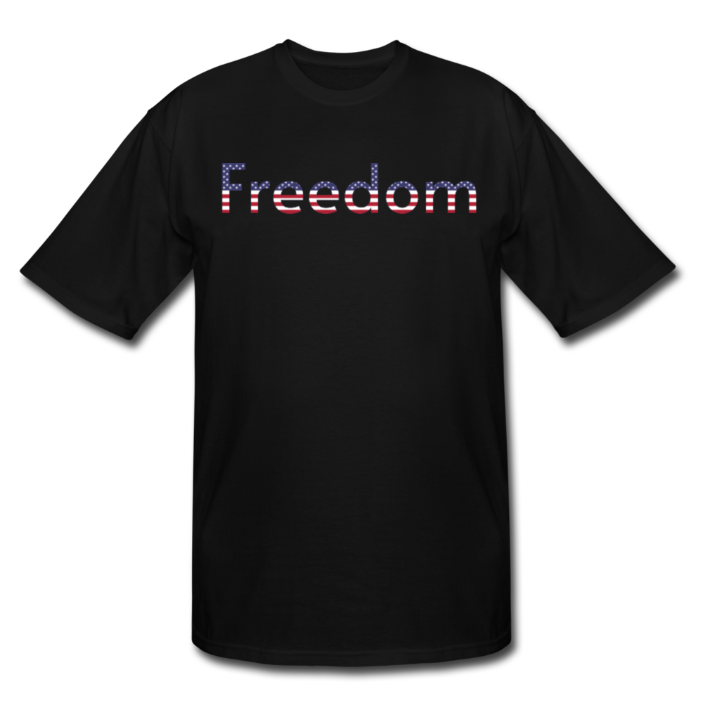 Freedom Patriotic Word Art Men's Tall T-Shirt - black