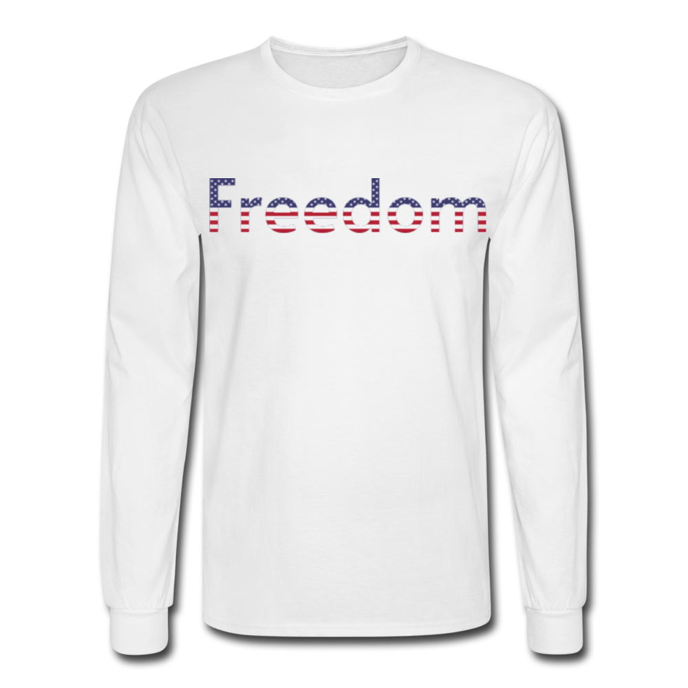 Freedom Patriotic Word Art Men's Long Sleeve T-Shirt - white