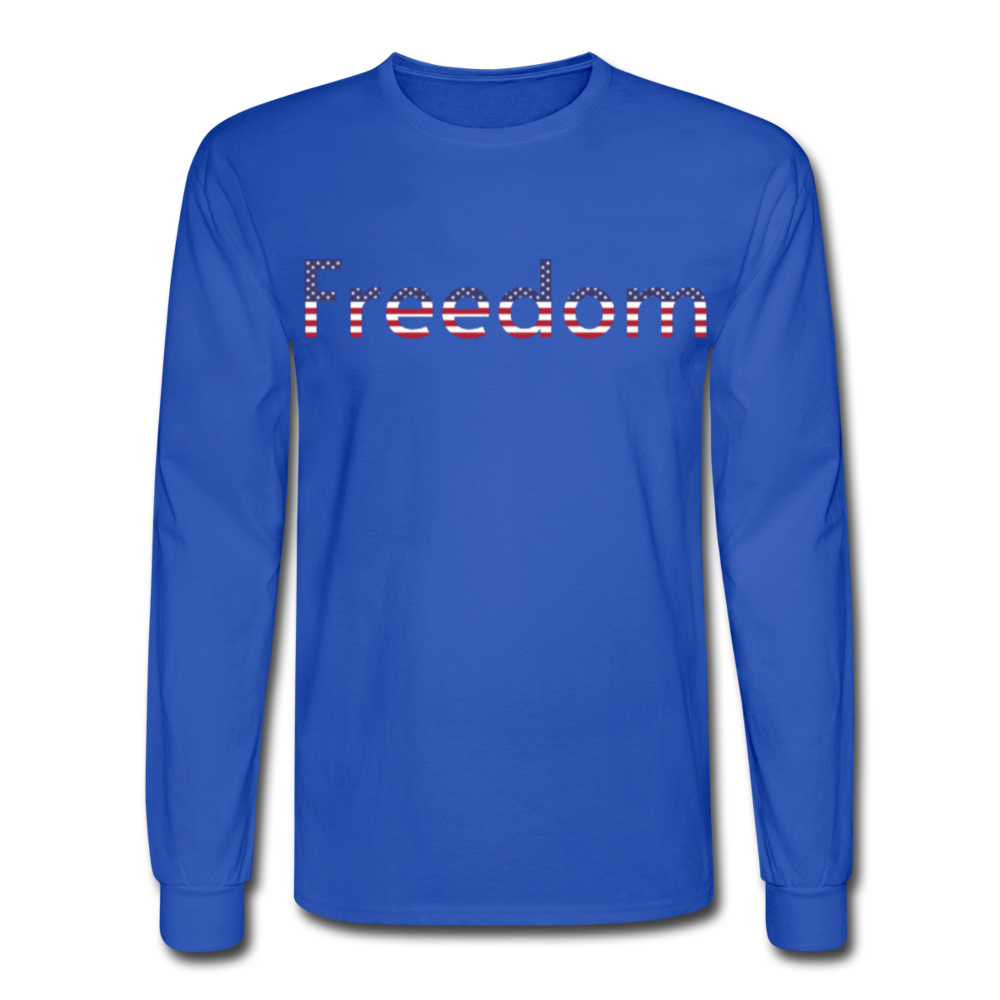 Freedom Patriotic Word Art Men's Long Sleeve T-Shirt - royal blue