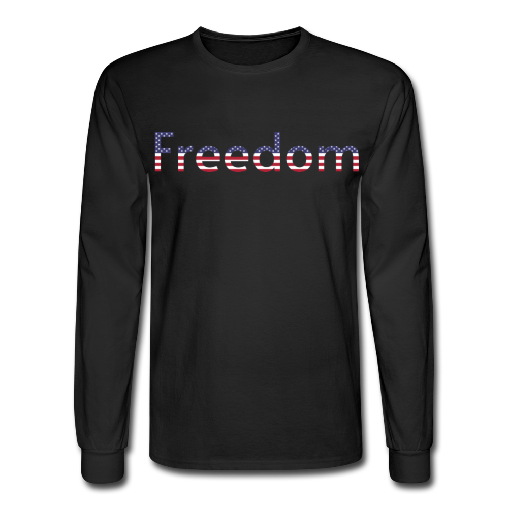 Freedom Patriotic Word Art Men's Long Sleeve T-Shirt - black
