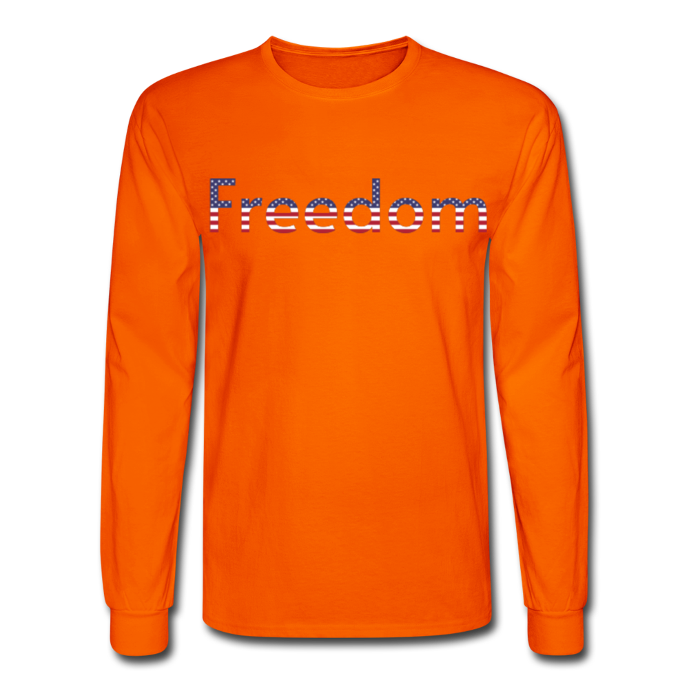 Freedom Patriotic Word Art Men's Long Sleeve T-Shirt - orange