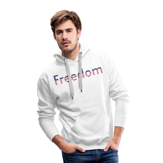 Freedom Patriotic Word Art Men’s Premium Hoodie - white