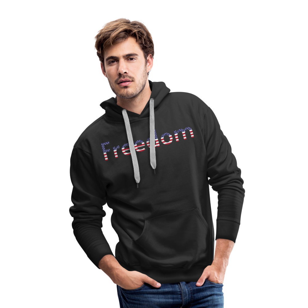 Freedom Patriotic Word Art Men’s Premium Hoodie - black