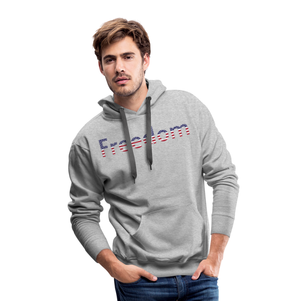 Freedom Patriotic Word Art Men’s Premium Hoodie - heather gray