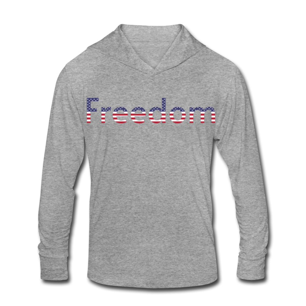Freedom Patriotic Word Art Unisex Tri-Blend Hoodie Shirt - heather gray
