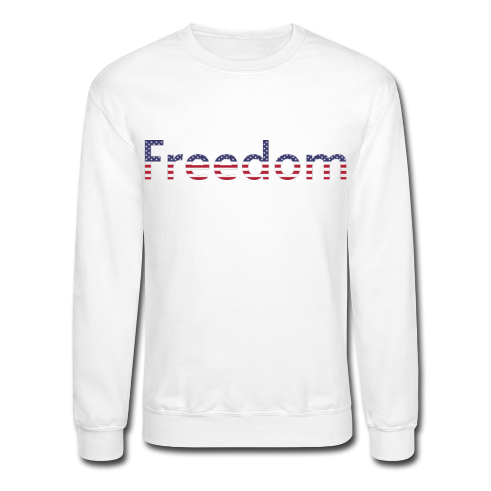 Freedom Patriotic Word Art Crewneck Sweatshirt - white