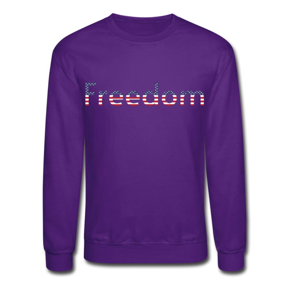 Freedom Patriotic Word Art Crewneck Sweatshirt - purple