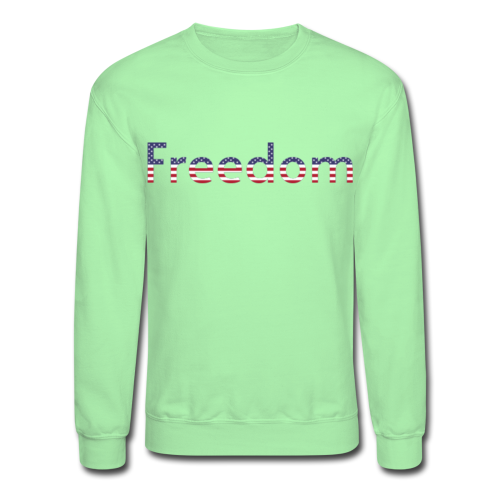 Freedom Patriotic Word Art Crewneck Sweatshirt - lime