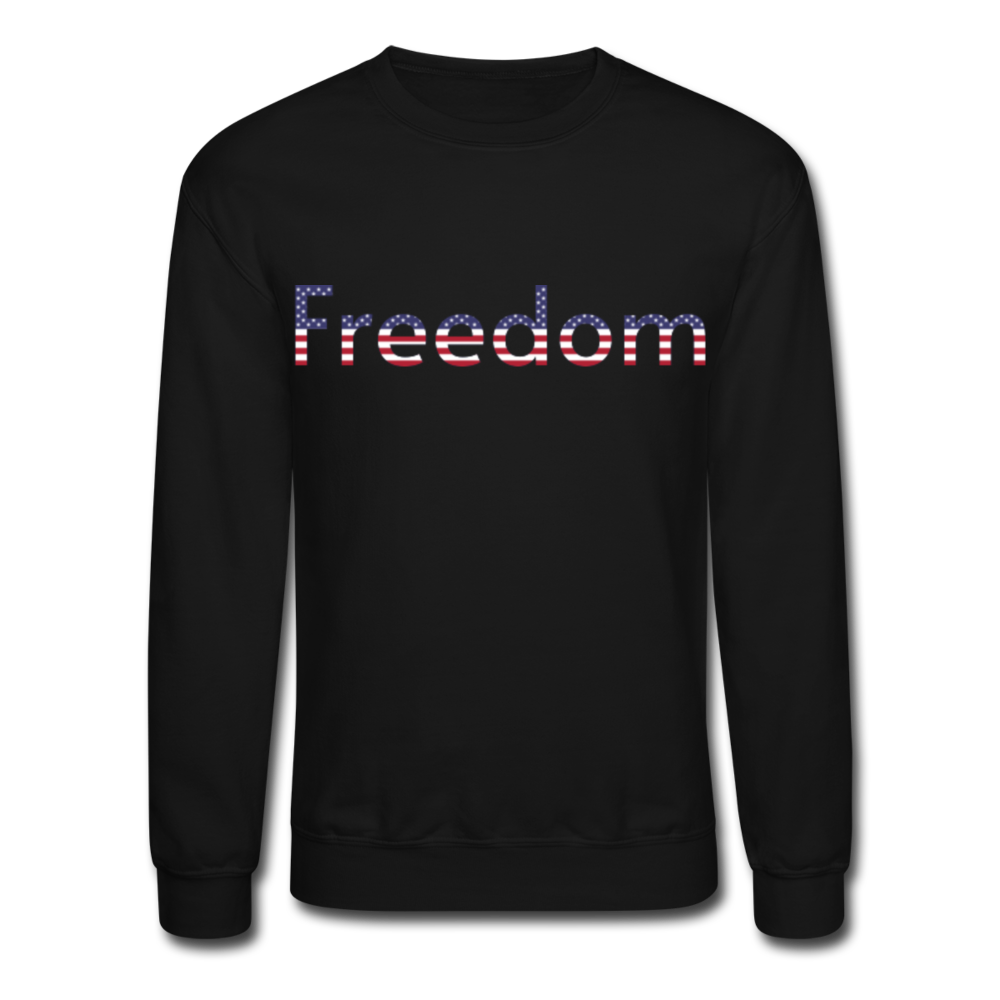 Freedom Patriotic Word Art Crewneck Sweatshirt - black