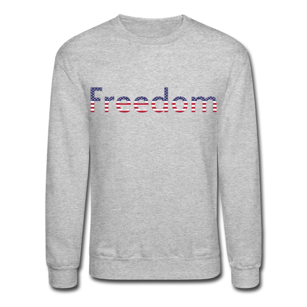 Freedom Patriotic Word Art Crewneck Sweatshirt - heather gray