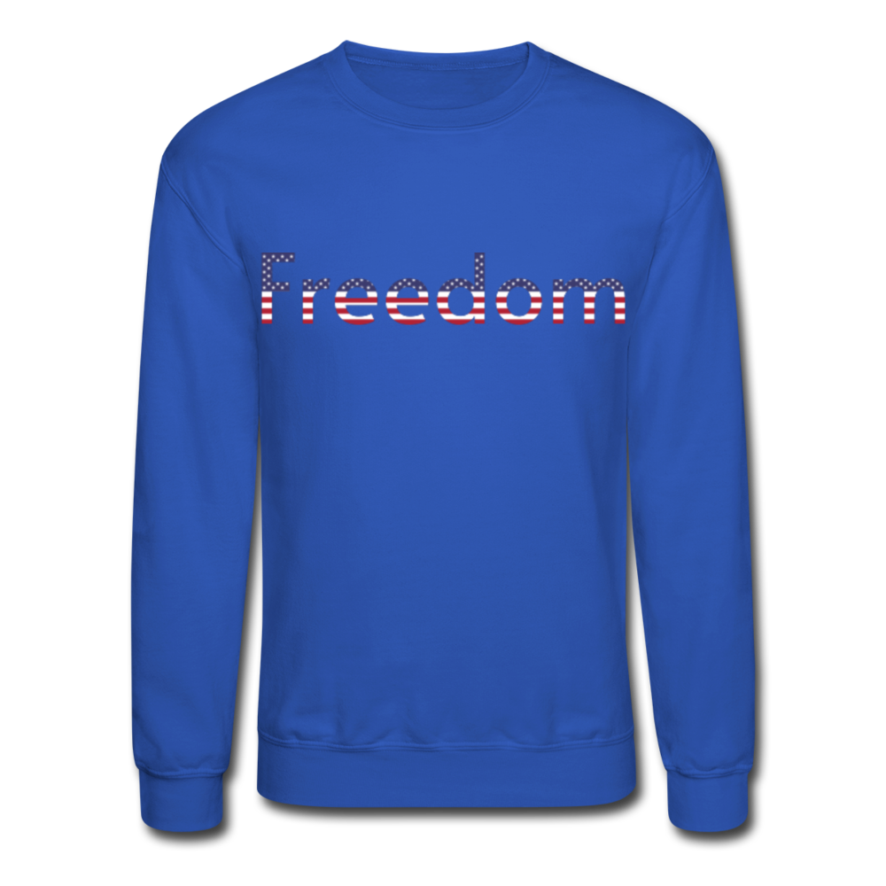 Freedom Patriotic Word Art Crewneck Sweatshirt - royal blue