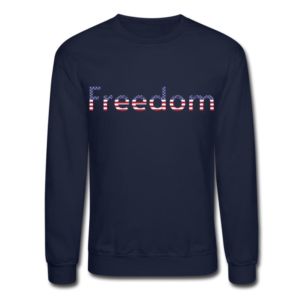Freedom Patriotic Word Art Crewneck Sweatshirt - navy