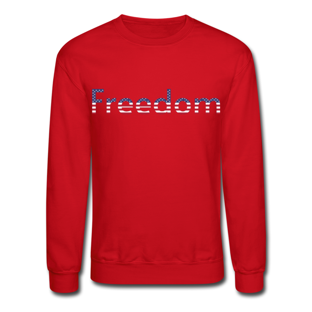 Freedom Patriotic Word Art Crewneck Sweatshirt - red