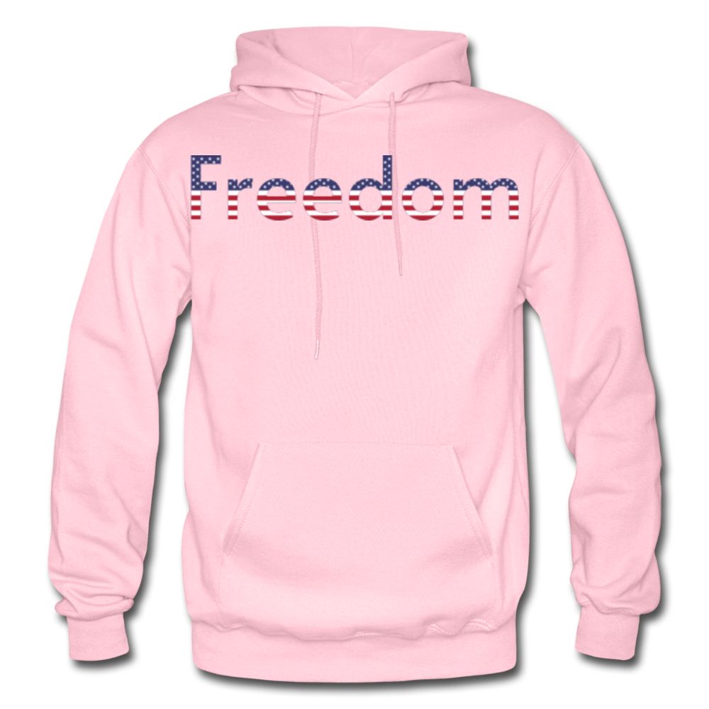 Freedom Patriotic Word Art Gildan Heavy Blend Adult Hoodie - light pink