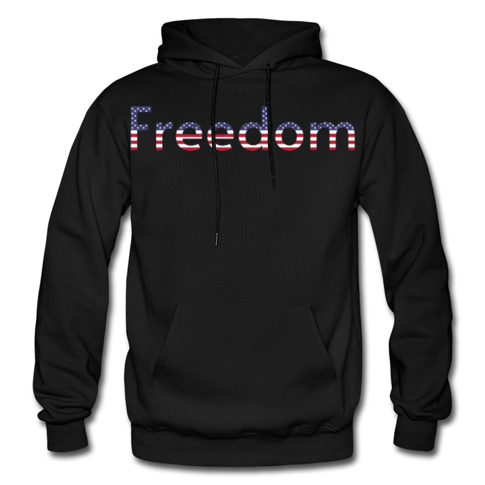 Freedom Patriotic Word Art Gildan Heavy Blend Adult Hoodie - black