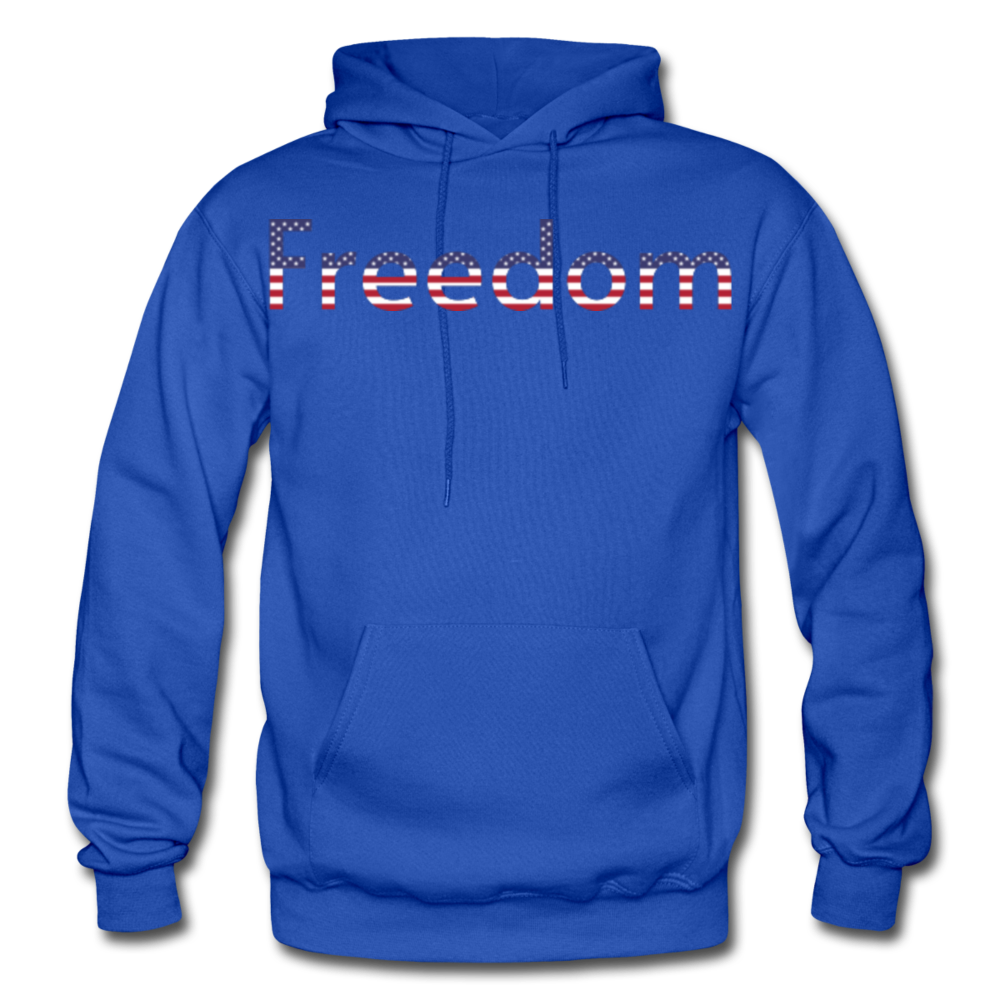 Freedom Patriotic Word Art Gildan Heavy Blend Adult Hoodie - royal blue