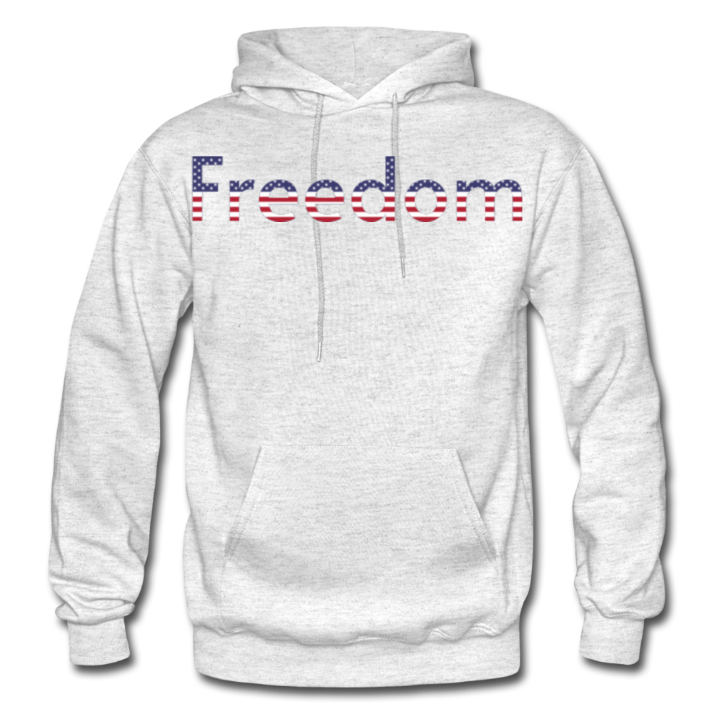 Freedom Patriotic Word Art Gildan Heavy Blend Adult Hoodie - light heather gray