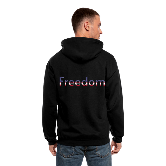 Freedom Patriotic Word Art Men's Zip Hoodie - black