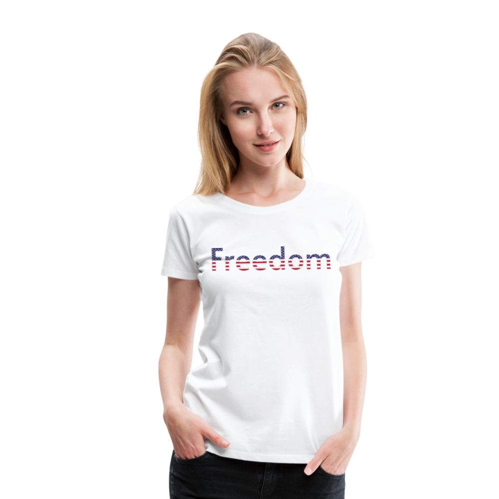 Freedom Patriotic Word Art Women’s Premium T-Shirt - white