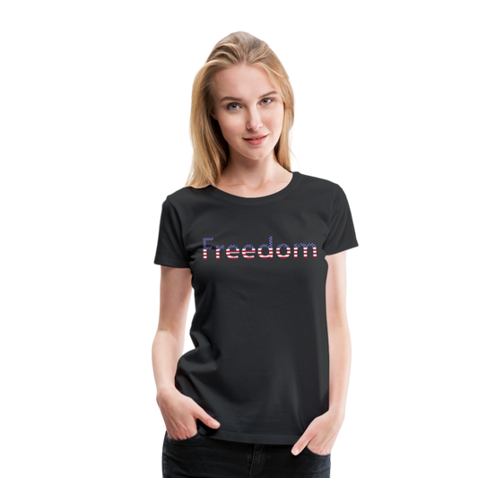 Freedom Patriotic Word Art Women’s Premium T-Shirt - black