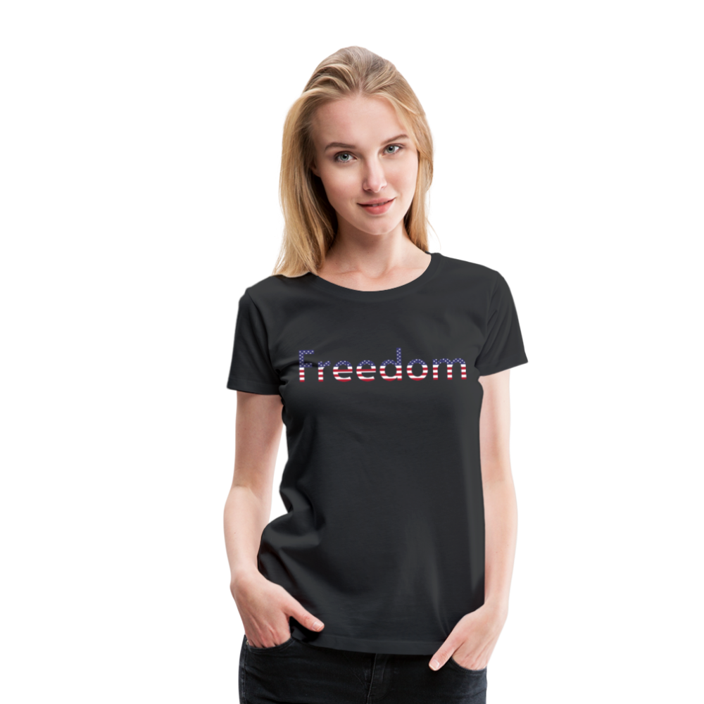 Freedom Patriotic Word Art Women’s Premium T-Shirt - black