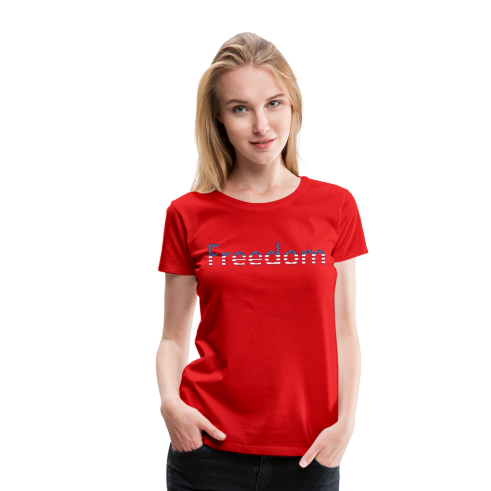 Freedom Patriotic Word Art Women’s Premium T-Shirt - red