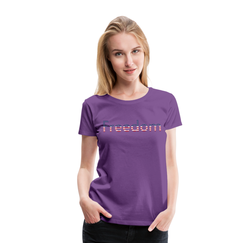 Freedom Patriotic Word Art Women’s Premium T-Shirt - purple