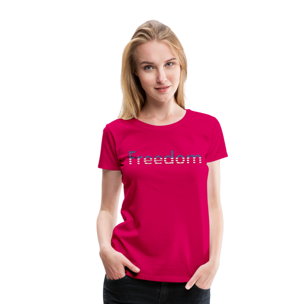 Freedom Patriotic Word Art Women’s Premium T-Shirt - dark pink