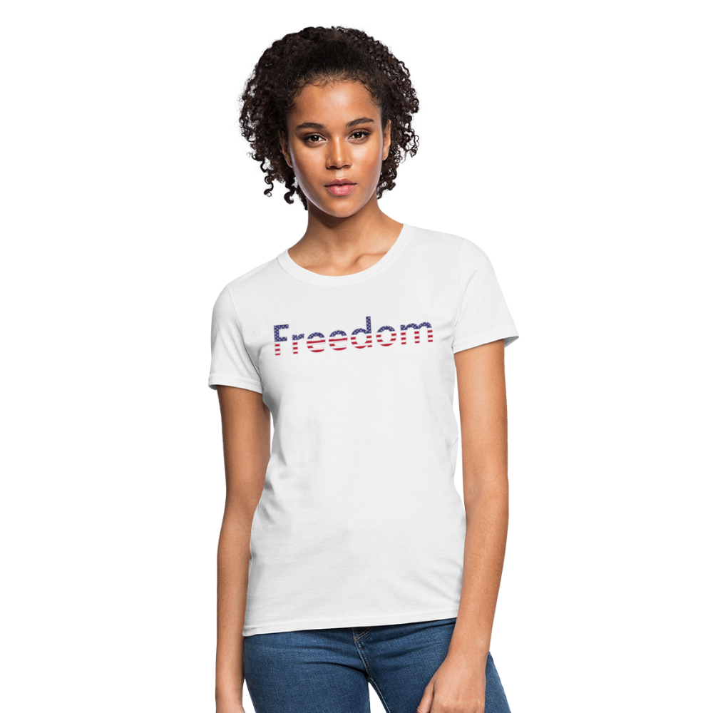 Freedom Patriotic Word Art Women's T-Shirt - white