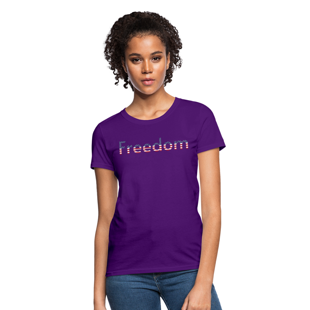 Freedom Patriotic Word Art Women's T-Shirt - purple