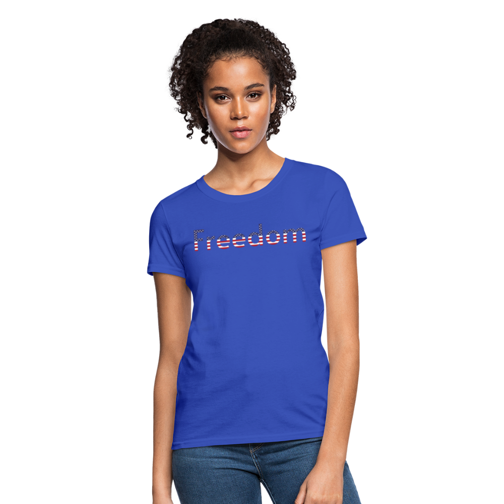 Freedom Patriotic Word Art Women's T-Shirt - royal blue