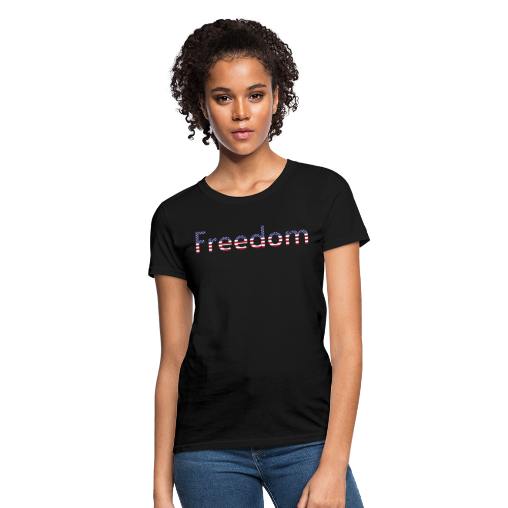 Freedom Patriotic Word Art Women's T-Shirt - black