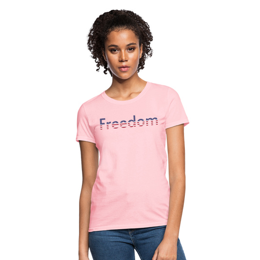 Freedom Patriotic Word Art Women's T-Shirt - pink