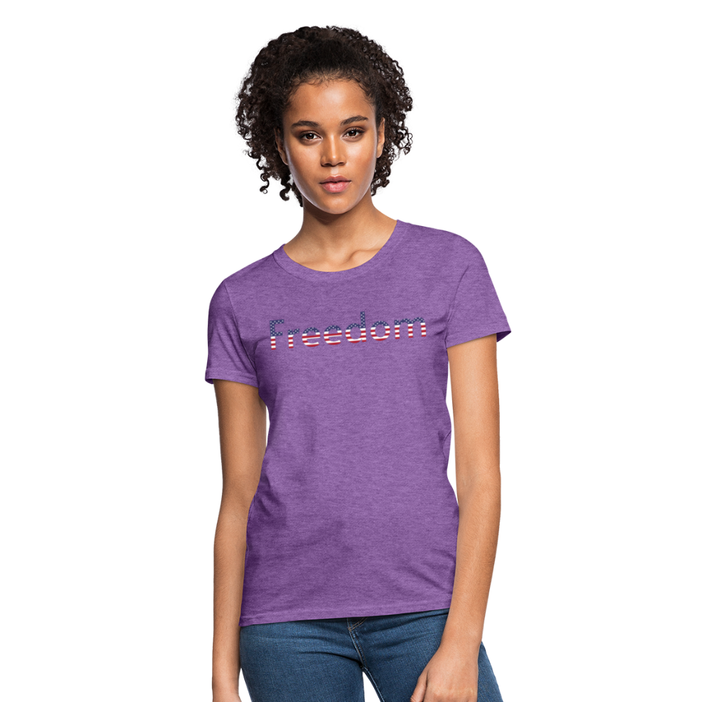 Freedom Patriotic Word Art Women's T-Shirt - purple heather