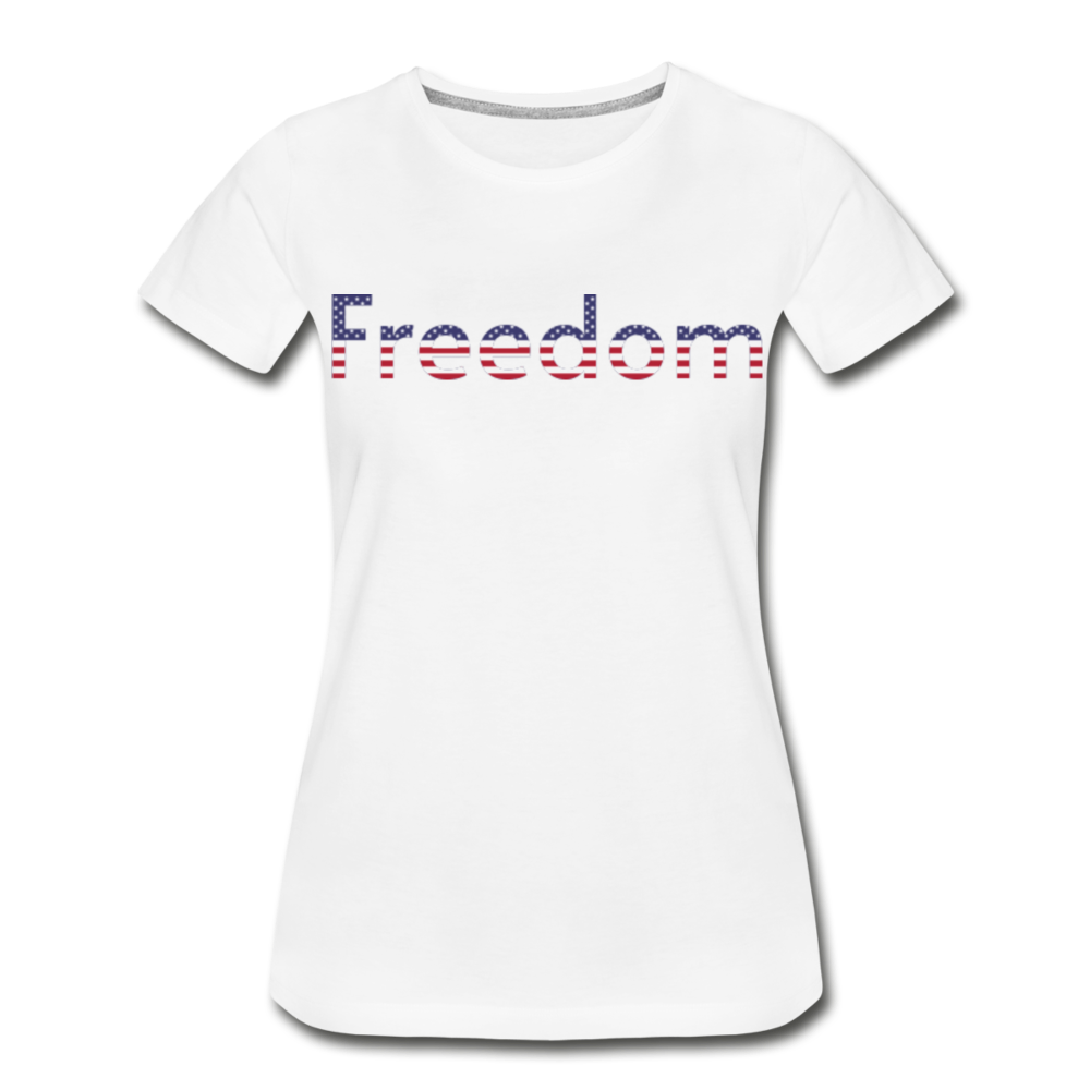 Freedom Patriotic Word Art Women’s Premium Organic T-Shirt - white
