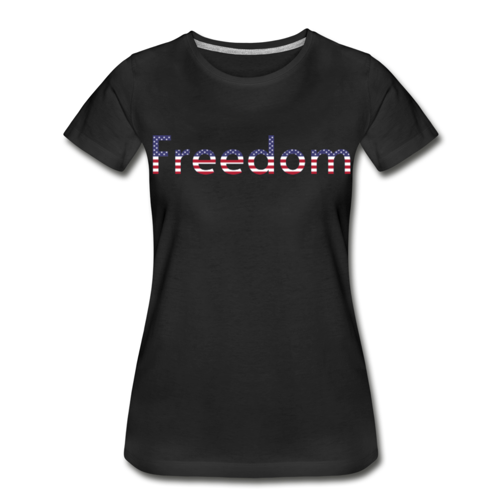 Freedom Patriotic Word Art Women’s Premium Organic T-Shirt - black
