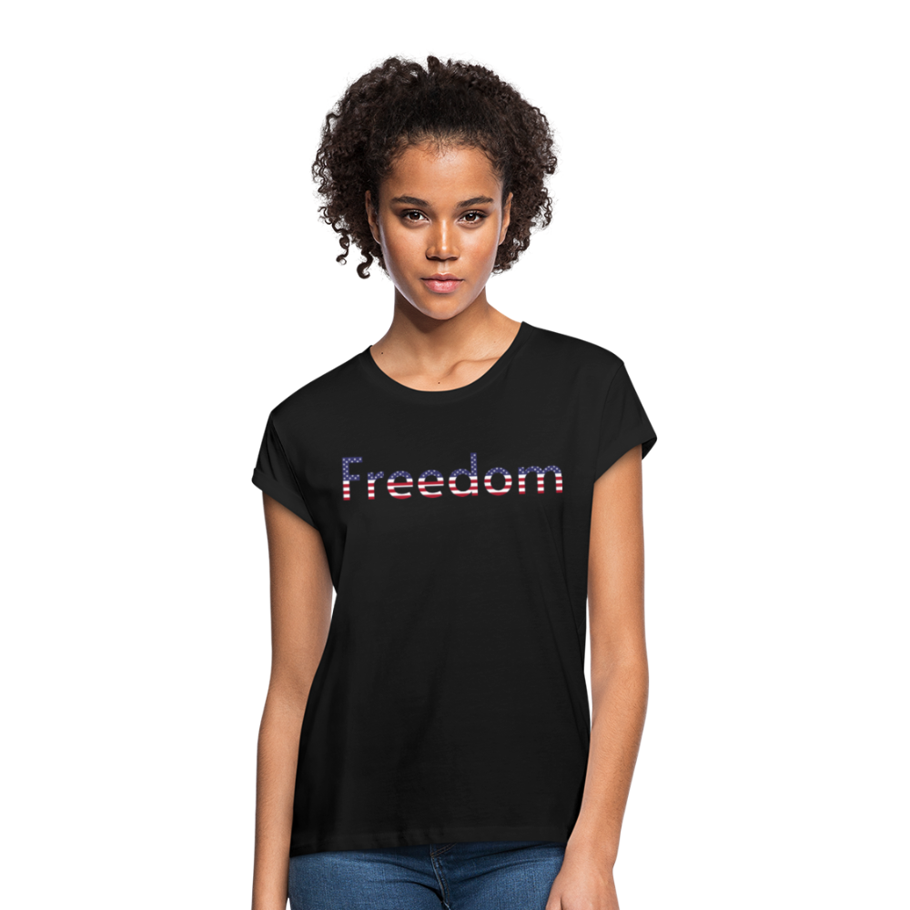 Freedom Patriotic Word Art Women's Relaxed Fit T-Shirt - black