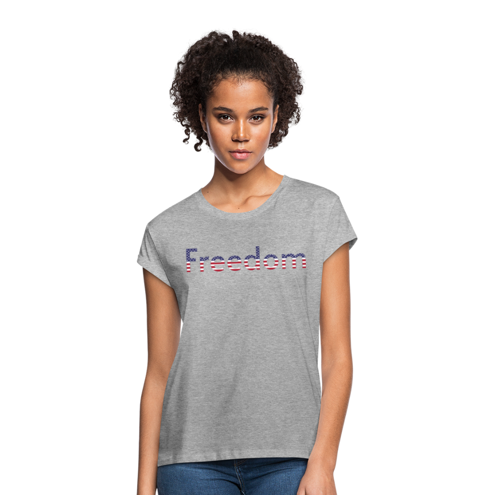 Freedom Patriotic Word Art Women's Relaxed Fit T-Shirt - heather gray