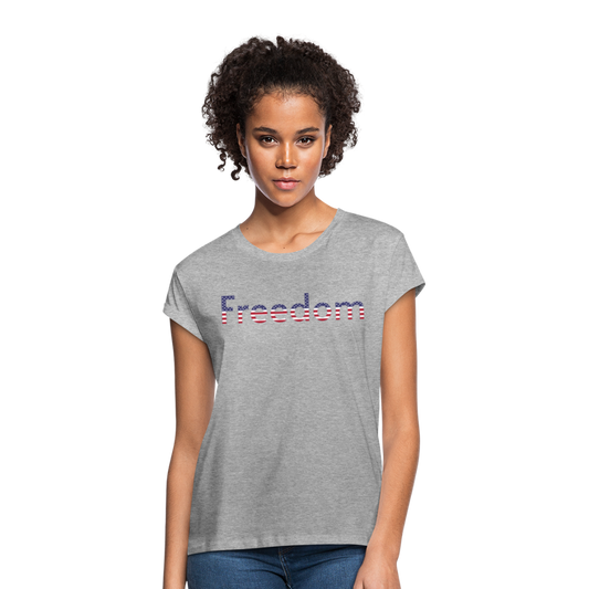 Freedom Patriotic Word Art Women's Relaxed Fit T-Shirt - heather gray