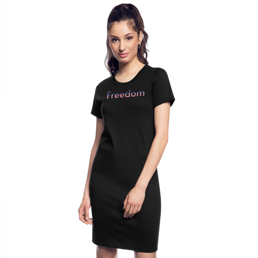Freedom Patriotic Word Art Women's T-Shirt Dress - black