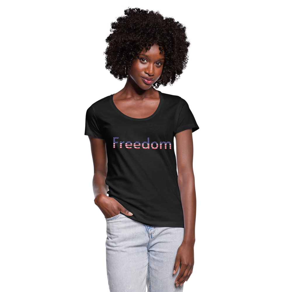 Freedom Patriotic Word Art Women's Scoop Neck T-Shirt - black