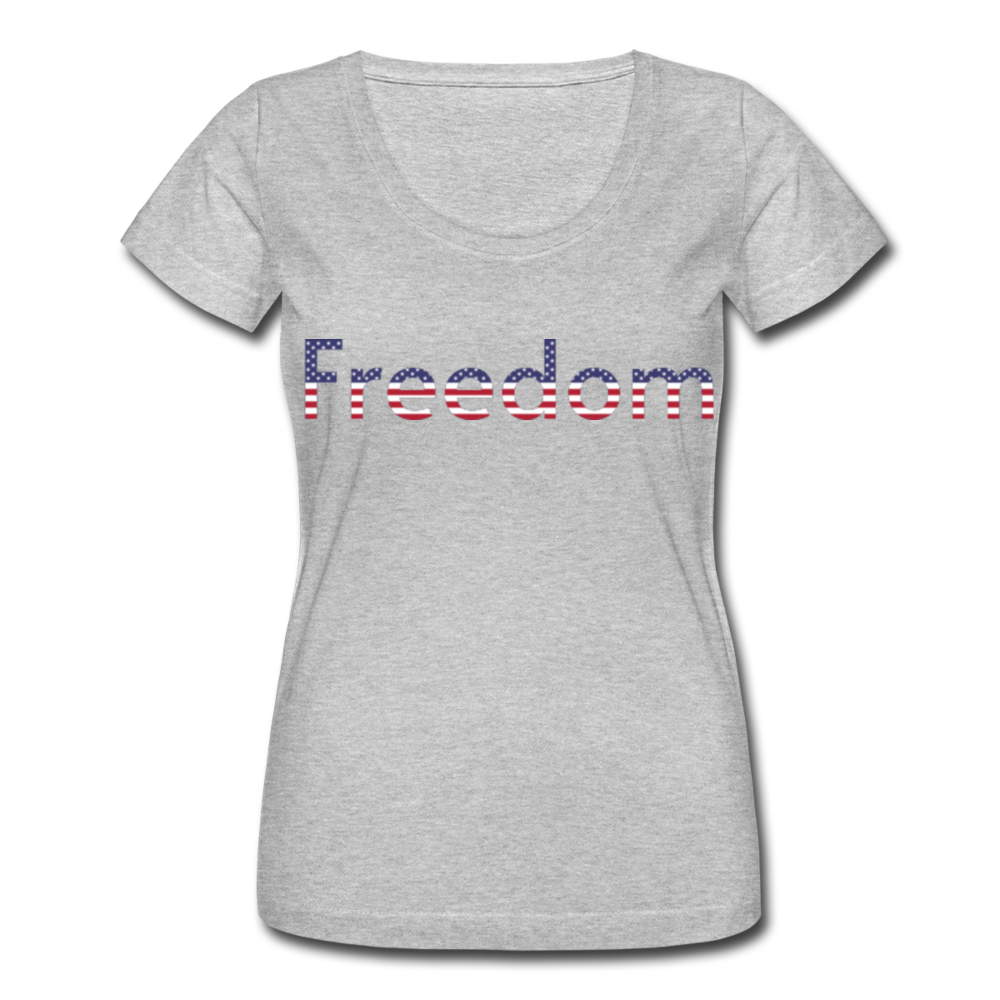 Freedom Patriotic Word Art Women's Scoop Neck T-Shirt - heather gray