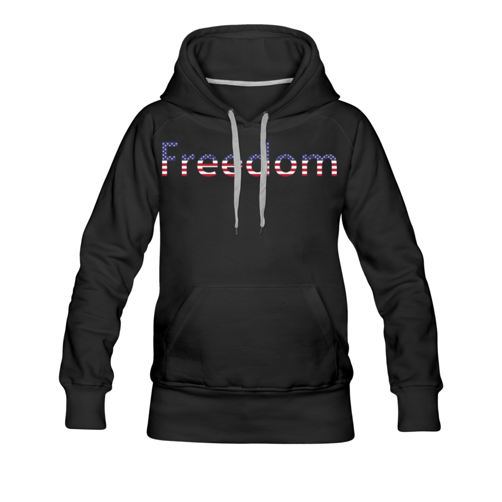 Freedom Patriotic Word Art Women’s Premium Hoodie - black