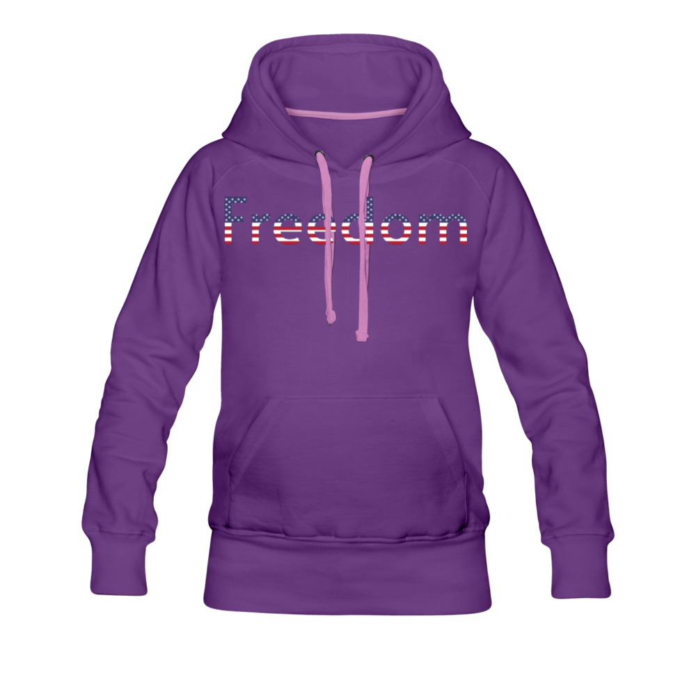 Freedom Patriotic Word Art Women’s Premium Hoodie - purple