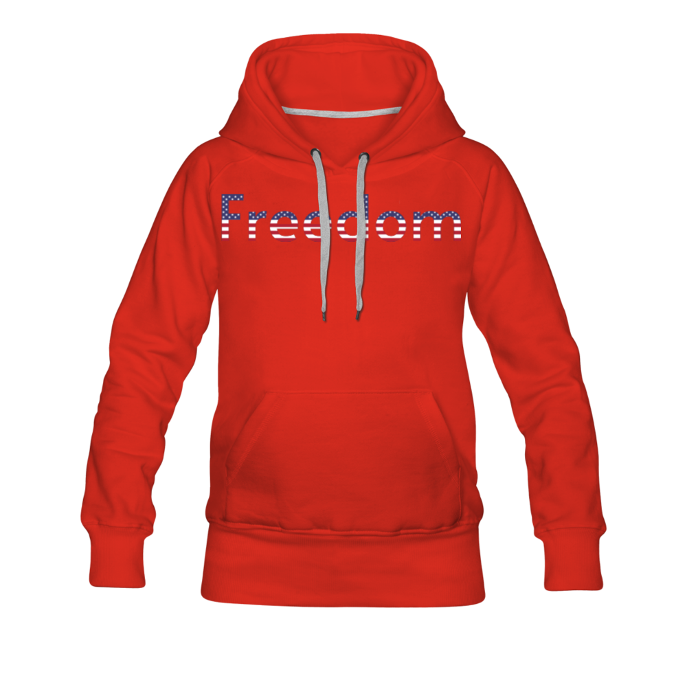 Freedom Patriotic Word Art Women’s Premium Hoodie - red