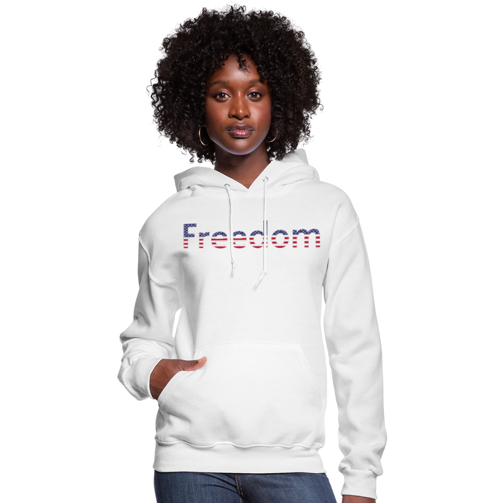 Freedom Patriotic Word Art Women's Hoodie - white