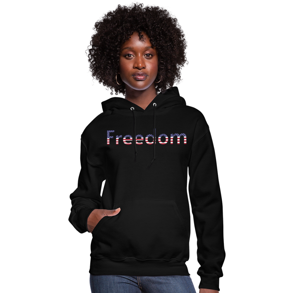 Freedom Patriotic Word Art Women's Hoodie - black