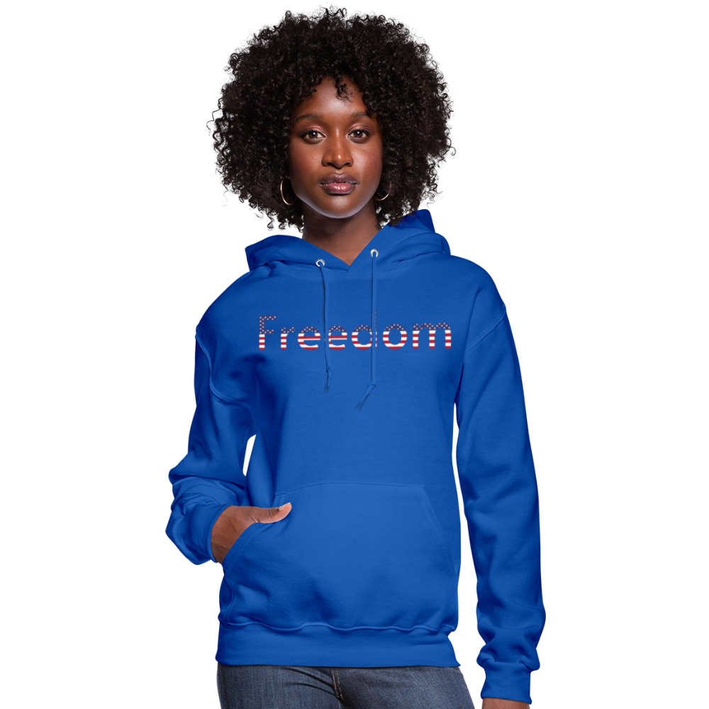 Freedom Patriotic Word Art Women's Hoodie - royal blue